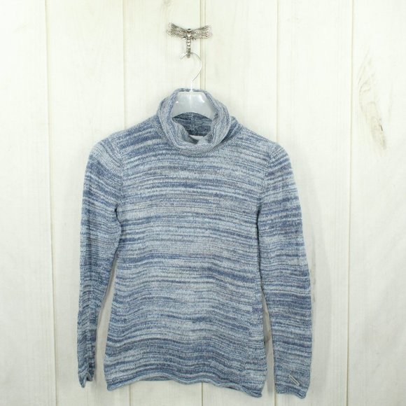 Columbia Sweaters - Columbia Blue Striped Ribbed Knit Turtleneck Pullover Sweater Size M
